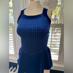 Rebel Skate Wear women’s size small blue velvet with silver glitter x pattern